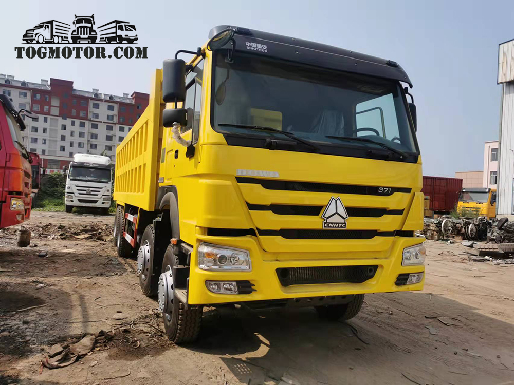 Used Sinotruk Howo 371HP 8X4 Yellow Heavy Duty Dump Trucks Tippers Dumpers on Sale for Africa Congo-TogMotor Dealer