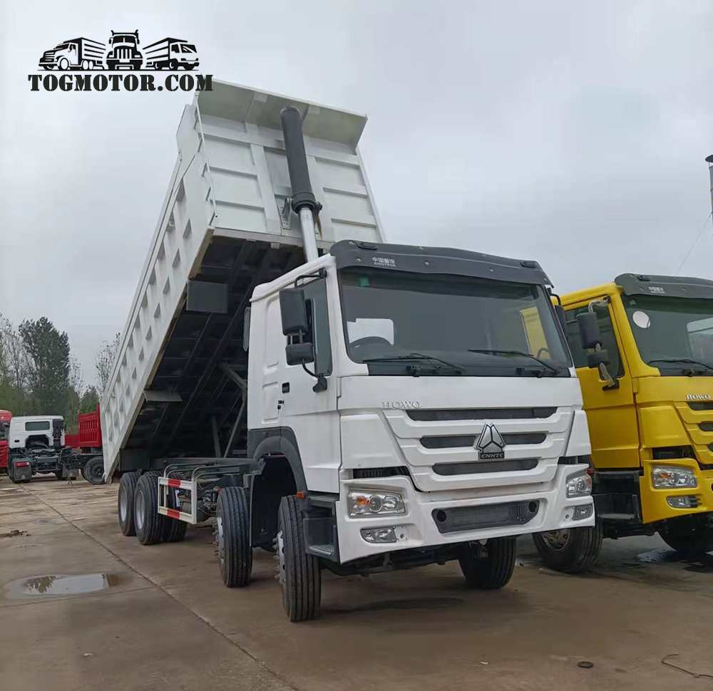 Used Sinotruk Howo 371HP 8X4 Yellow Heavy Duty Dump Trucks Tippers Dumpers on Sale for Africa Ghana-TogMotor Dealer